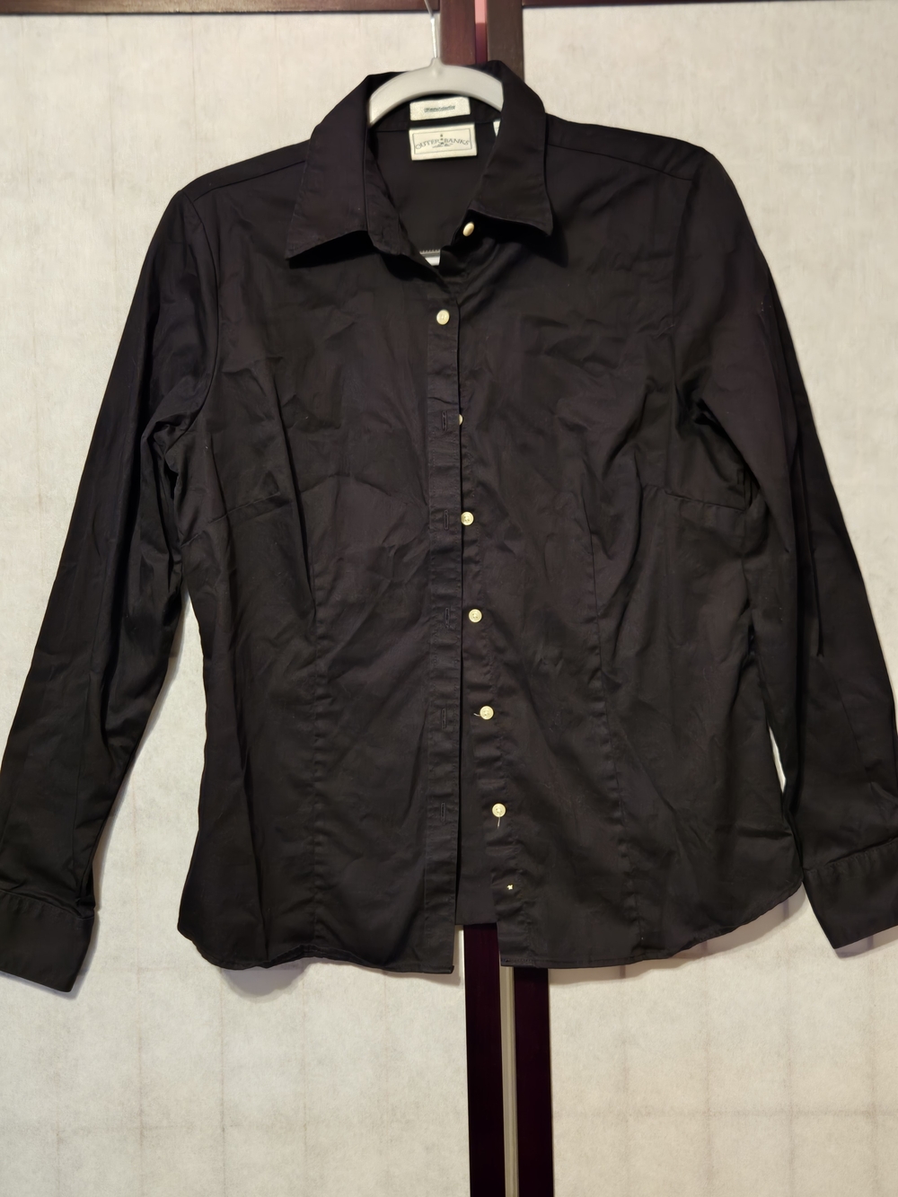 Women's Classic Black Button-Down Shirt- Outer Banks Collection